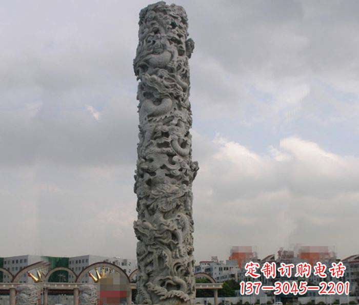 广场景观仿古盘龙柱石雕 广场景观仿古盘龙柱石雕