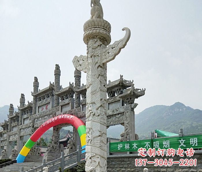 广场景观汉白玉华表石雕