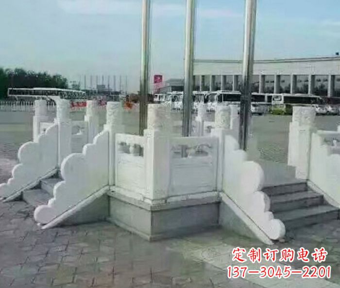 广场景观汉白玉升旗台石雕 (2)