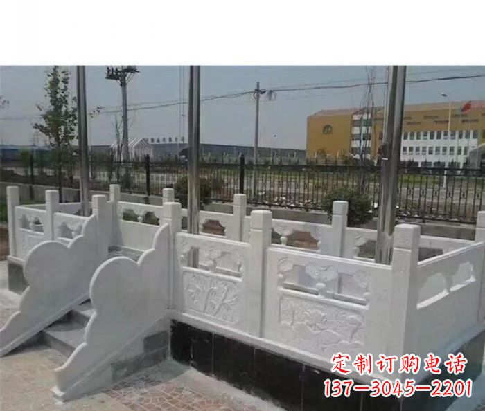 广场景观汉白玉升旗台石雕 (3)