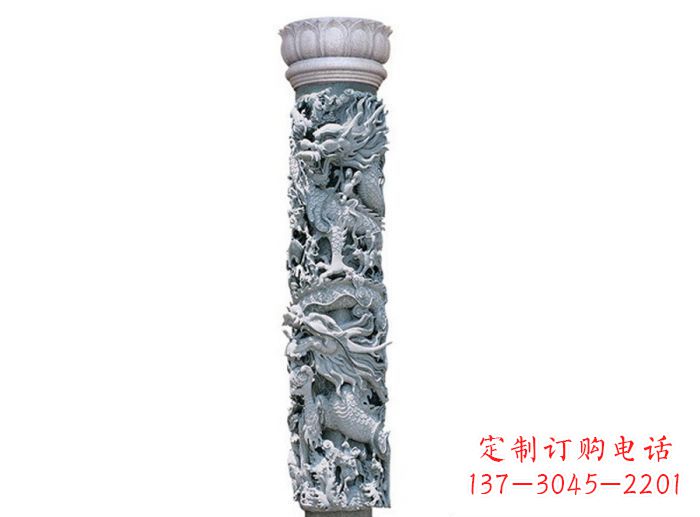 广场景观龙柱石雕 (2)