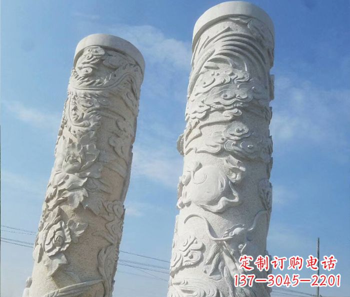 广场景观龙柱石雕