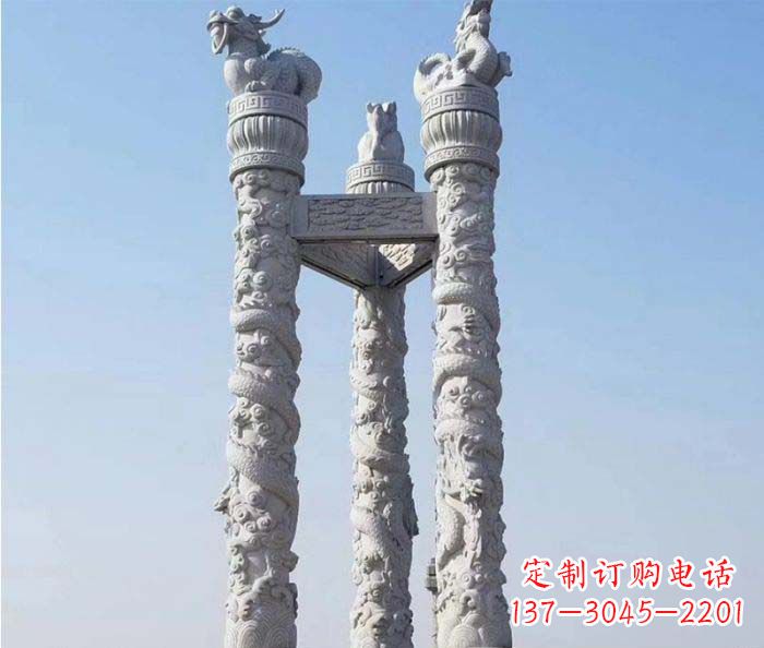 广场景观盘龙柱石雕 (4)