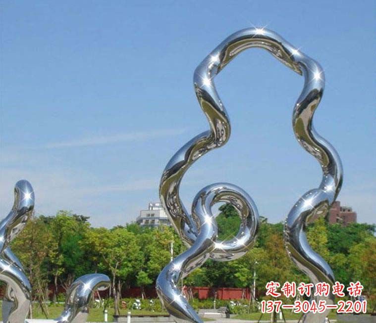 广场镜面不锈钢抽象雕塑