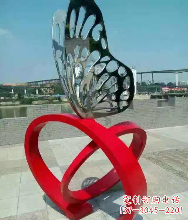 广场烤漆不锈钢蝴蝶雕塑