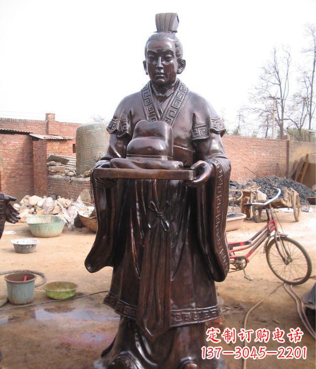 广场立式古代人物铜雕