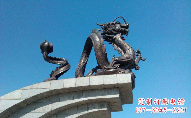 广场龙景观铜雕