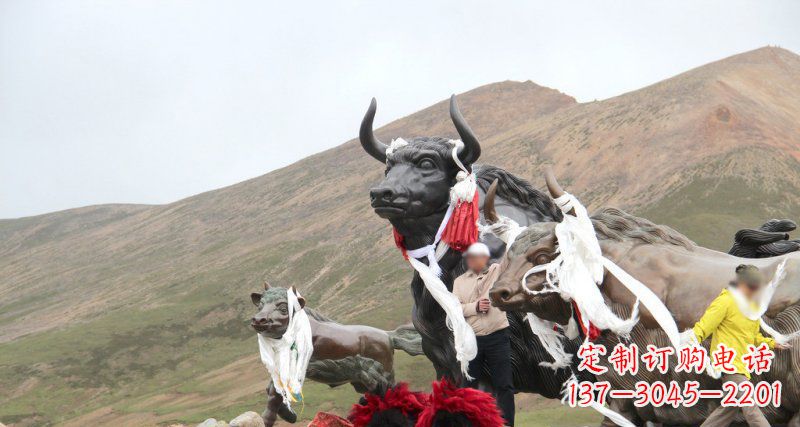 广场牦牛景观铜雕