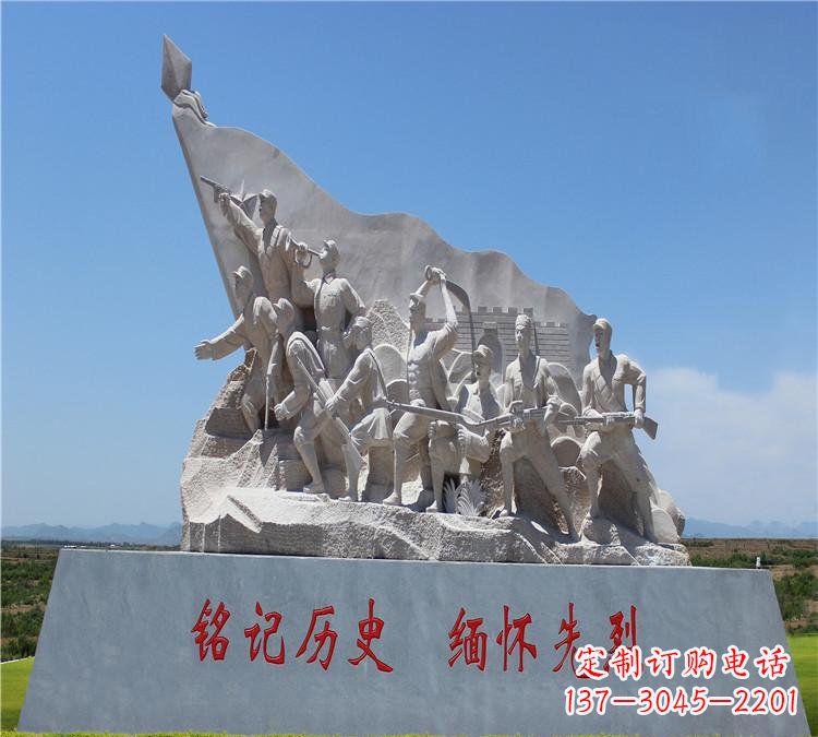 广场铭记历史缅怀先烈抗战人物石雕