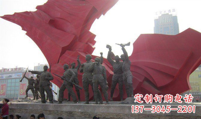 广场胜利之城人物景观铜雕