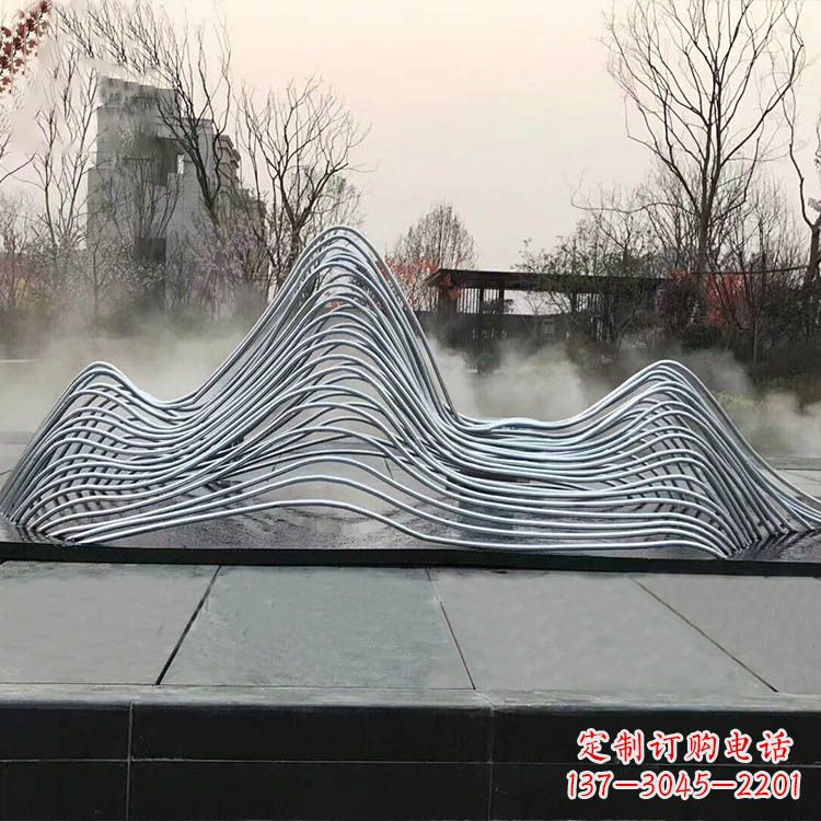 广场水景不锈钢假山
