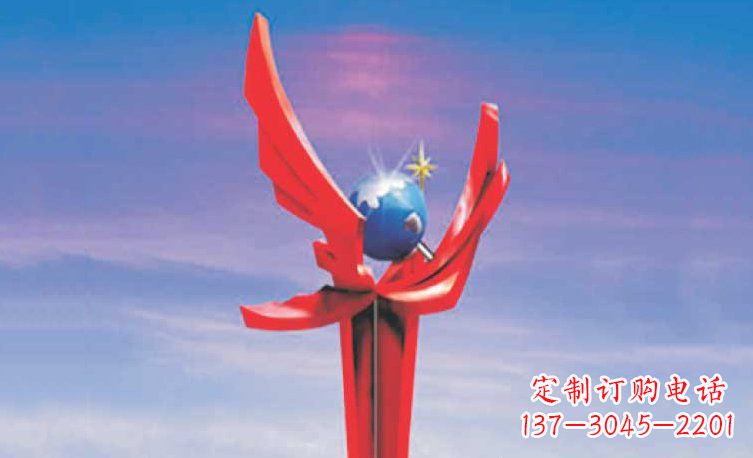 广场腾飞不-锈-钢-雕-塑-