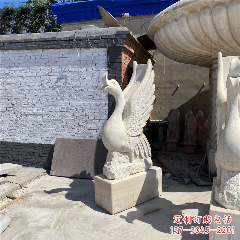 广场天鹅喷泉喷水动物景观摆件石雕