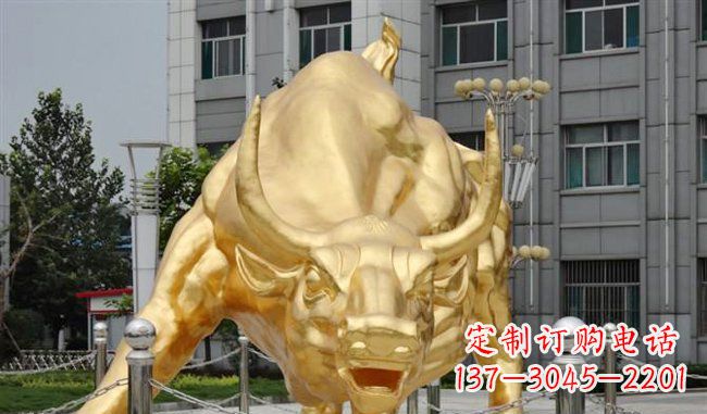 广场贴金铜牛铜雕