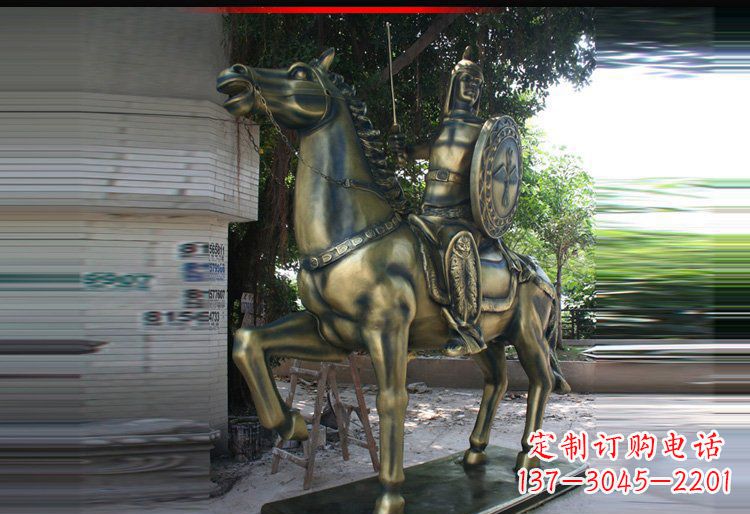 广场铜雕打仗人物雕塑