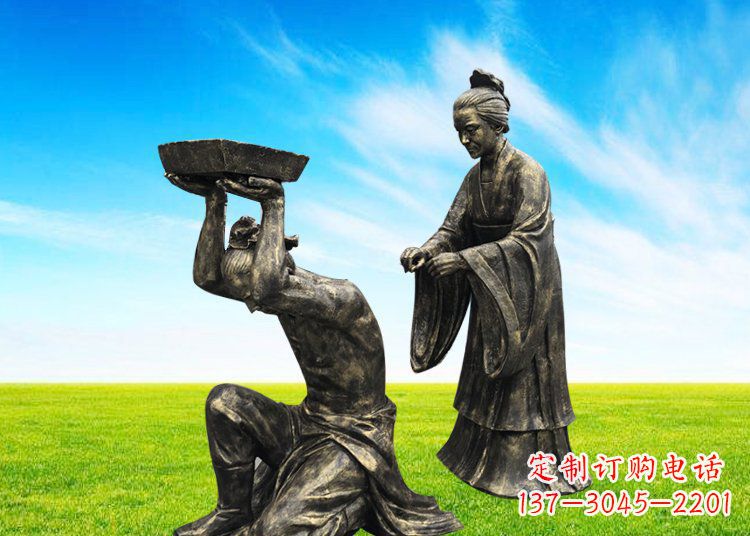 广场铜雕负荆请罪人物雕塑
