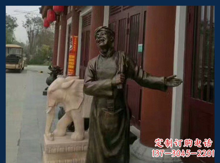 广场铜雕酒店迎宾人物雕塑