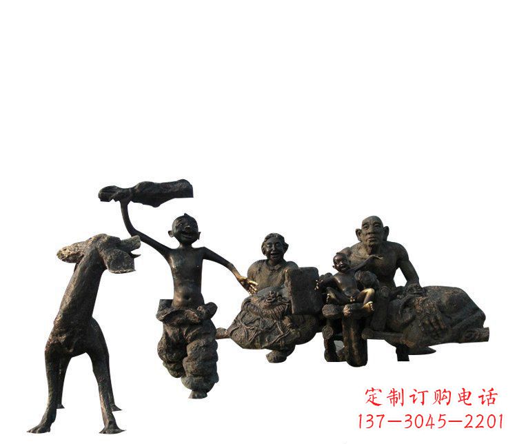 广场铜雕快乐一家人物雕塑