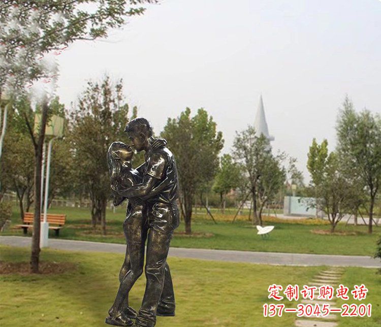 广场铜雕亲吻人物雕塑 广场铜雕亲吻人物雕塑