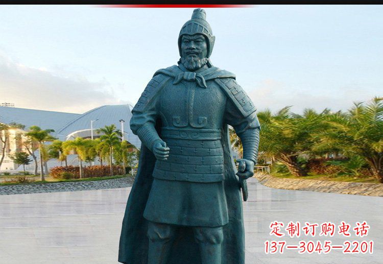 广场铜雕天兵天将历史人物雕塑
