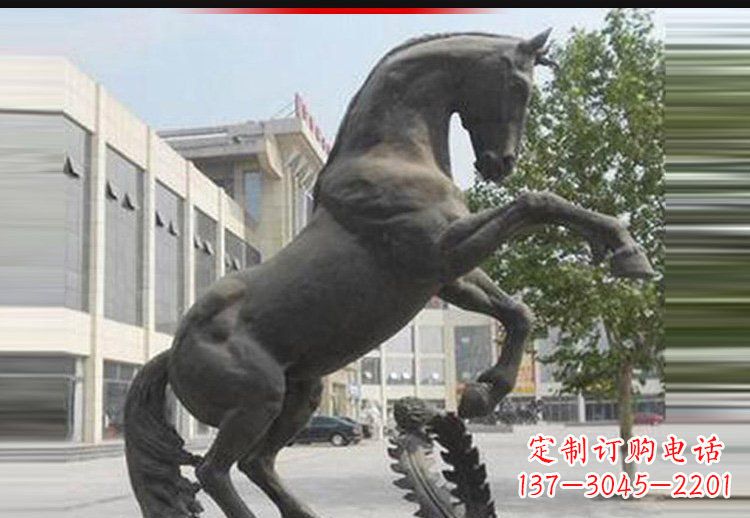 广场铜雕跳跃马动物雕塑