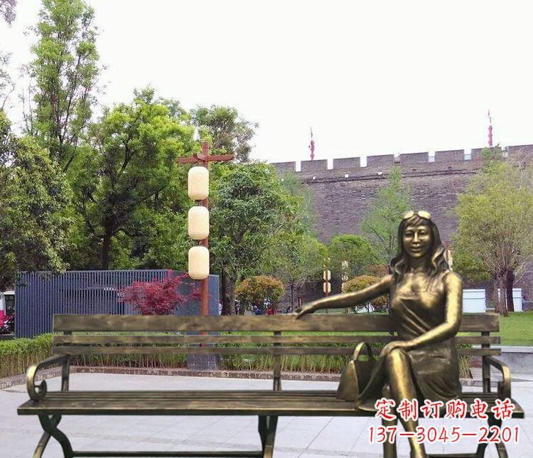 广场铜雕休息人物景观雕塑