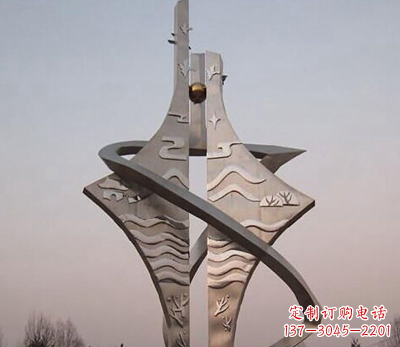 广场文明开放不锈钢景观雕塑
