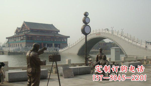 广场照相景观小品铜雕