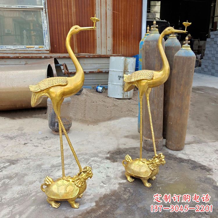 龟鹤延年仙鹤铜雕