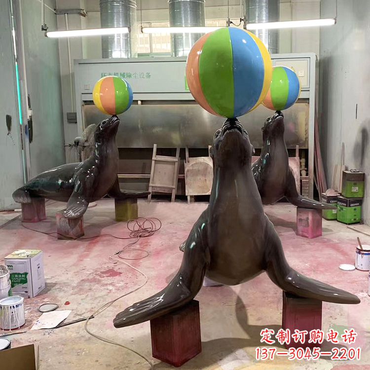 海豹玻璃钢雕塑 海豹玻璃钢雕塑