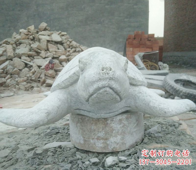 海边动物海龟石雕