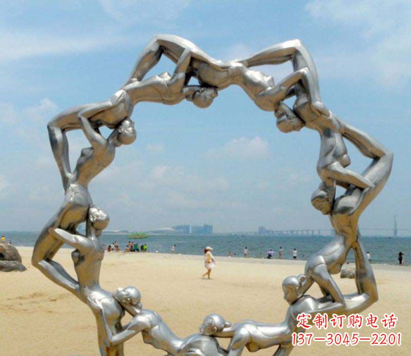 海边景观不-锈-钢-雕-塑-