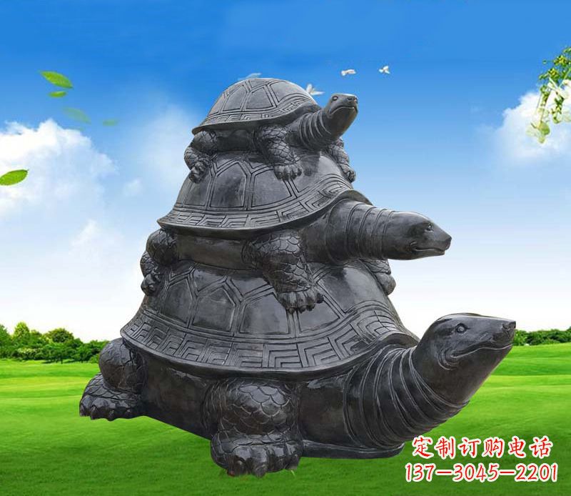 海龟母子石雕公园动物摆件