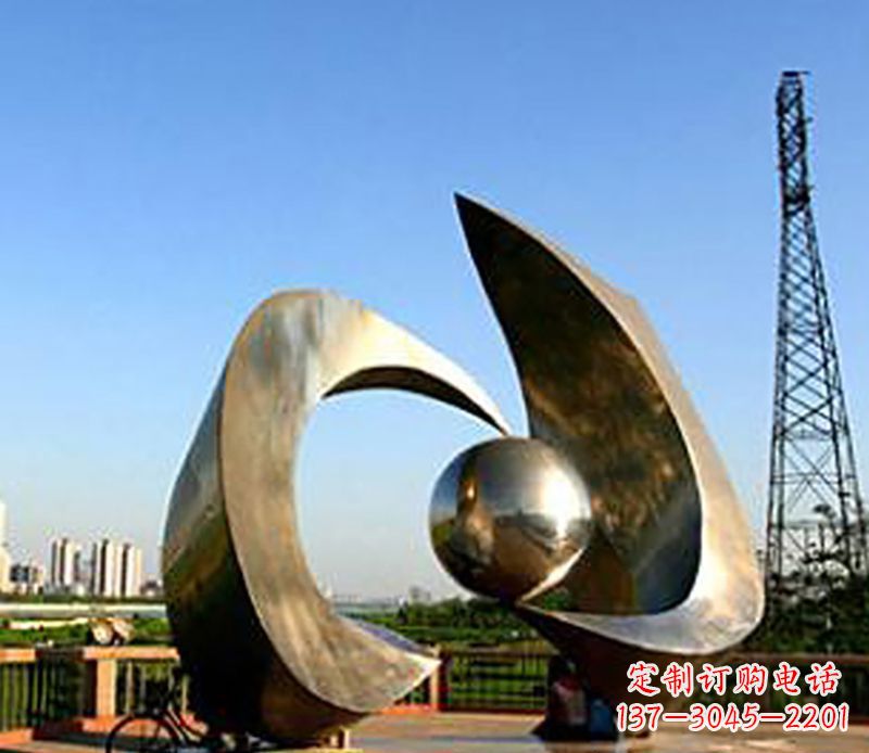 海浪球不-锈-钢-雕-塑-