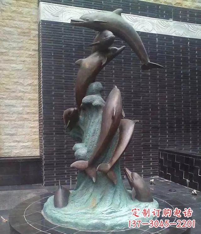 海豚铜雕