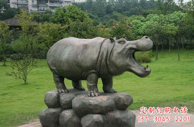 海洋动物河马铜雕塑