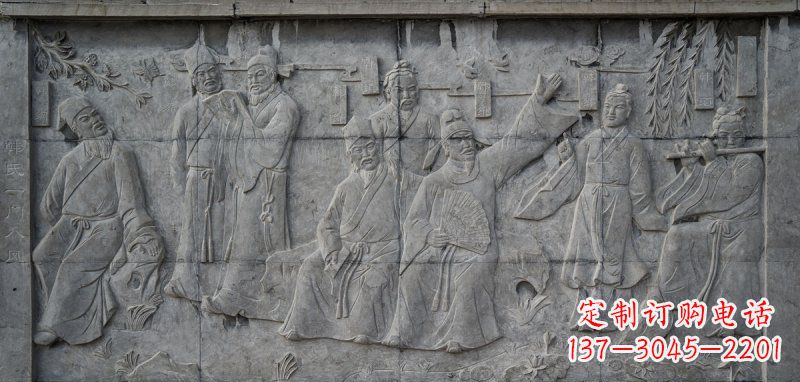 韩式一门古代人物石浮雕