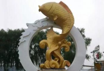 广场不锈钢金龙鱼雕塑