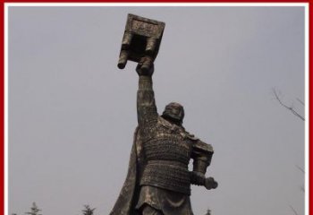 广场铜雕威武将军举鼎人物雕塑
