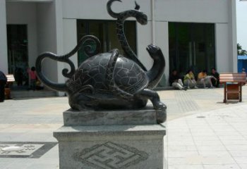 龟蛇铜雕城市广场神话动物雕塑