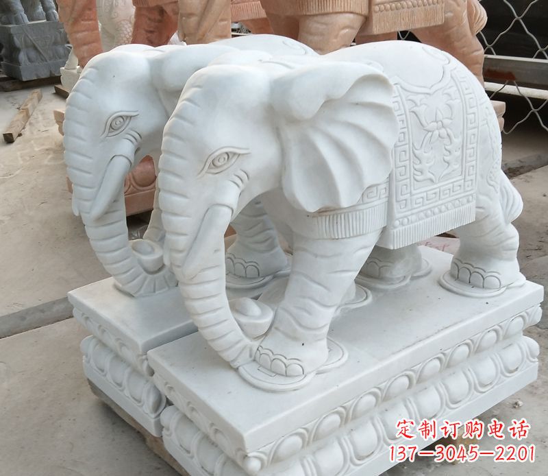 汉白玉雕塑 - 汉白玉/大象/门口/石雕 汉白玉雕塑 - 汉白玉/大象/门口/石雕