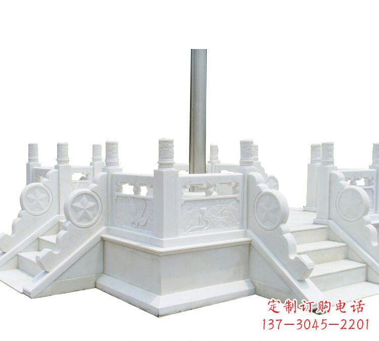 汉白玉部队升旗台雕塑
