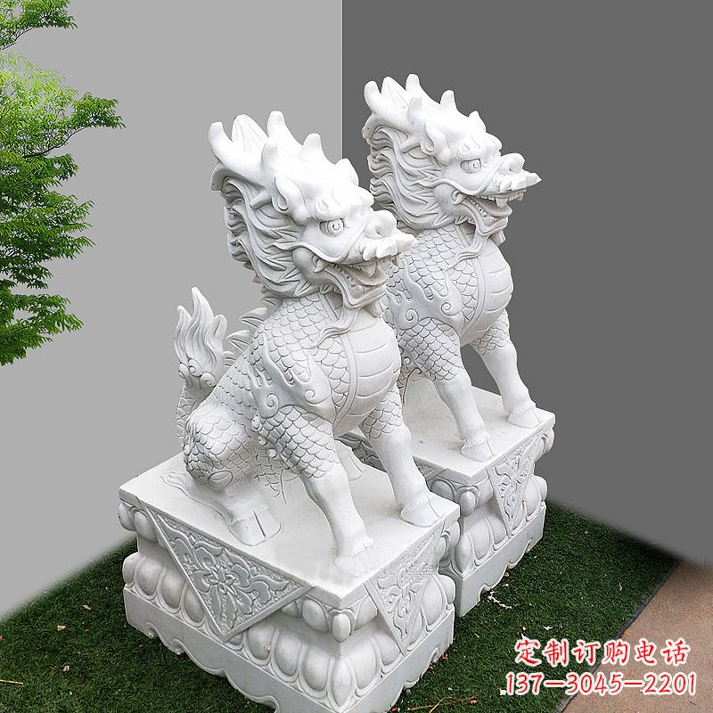 汉白玉大门石麒麟