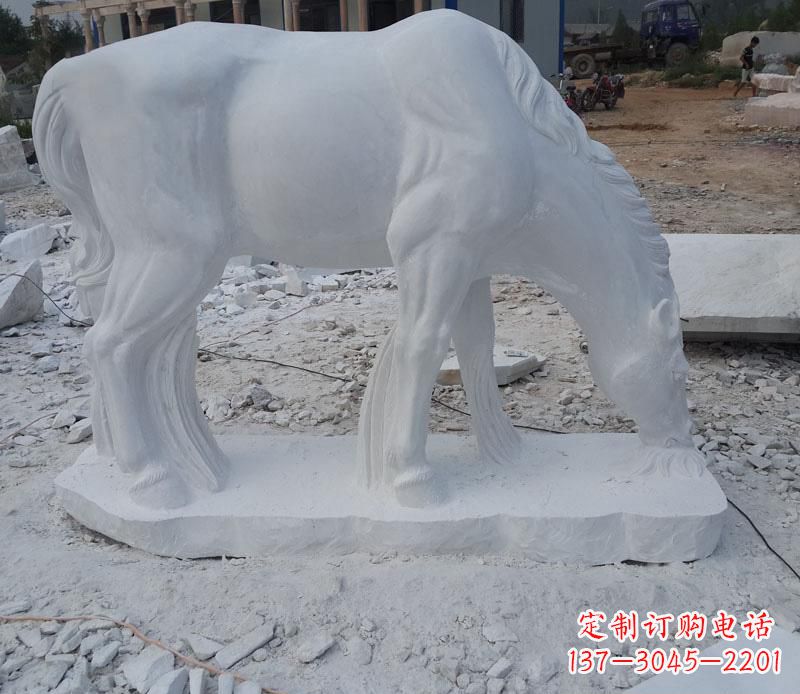 汉白玉动物马