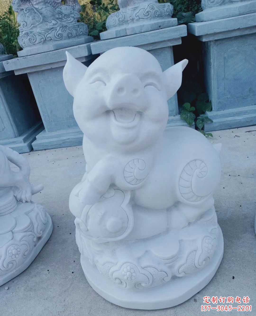 汉白玉公园动物十二生肖石雕