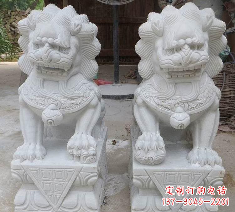 汉白玉古代狮子雕塑