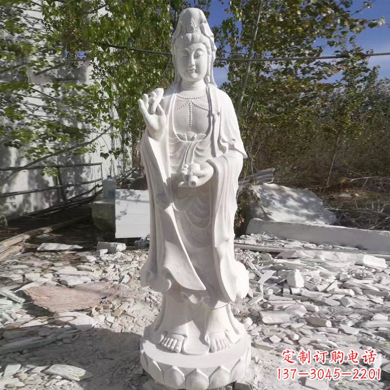 汉白玉观音菩萨石雕塑