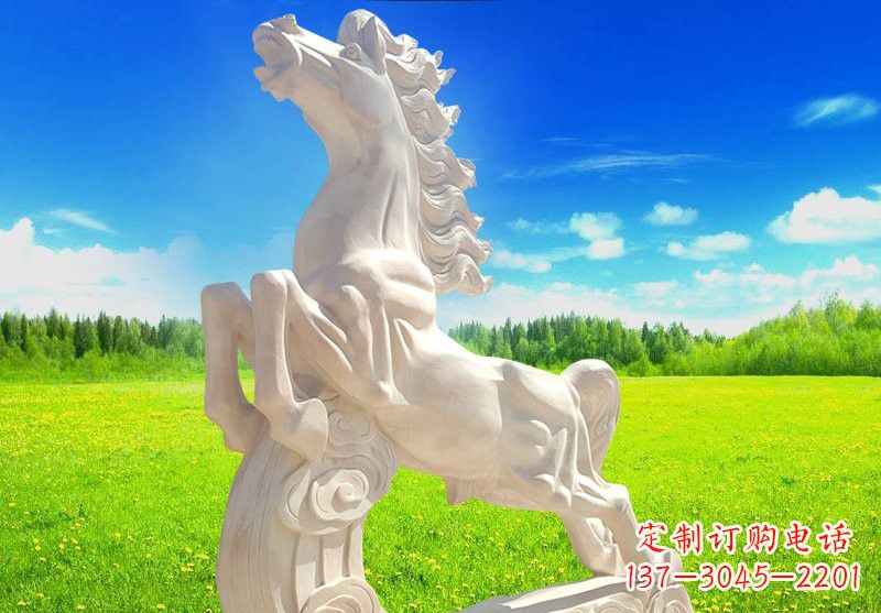 汉白玉广场奔马石雕