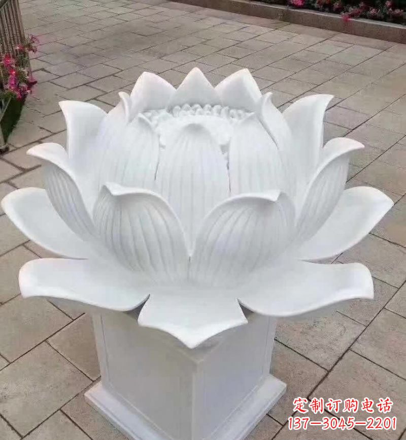荷花雕塑 - 汉白玉/荷花 荷花雕塑 - 汉白玉/荷花