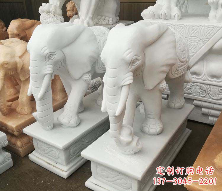 汉白玉雕塑 - 汉白玉/吉祥如意/大象/酒店/门口/石雕 汉白玉雕塑 - 汉白玉/吉祥如意/大象/酒店/门口/石雕